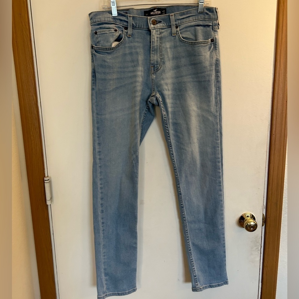 Hollister skinny, epic flex men's waist 31 length 32 light wash, denim jeans